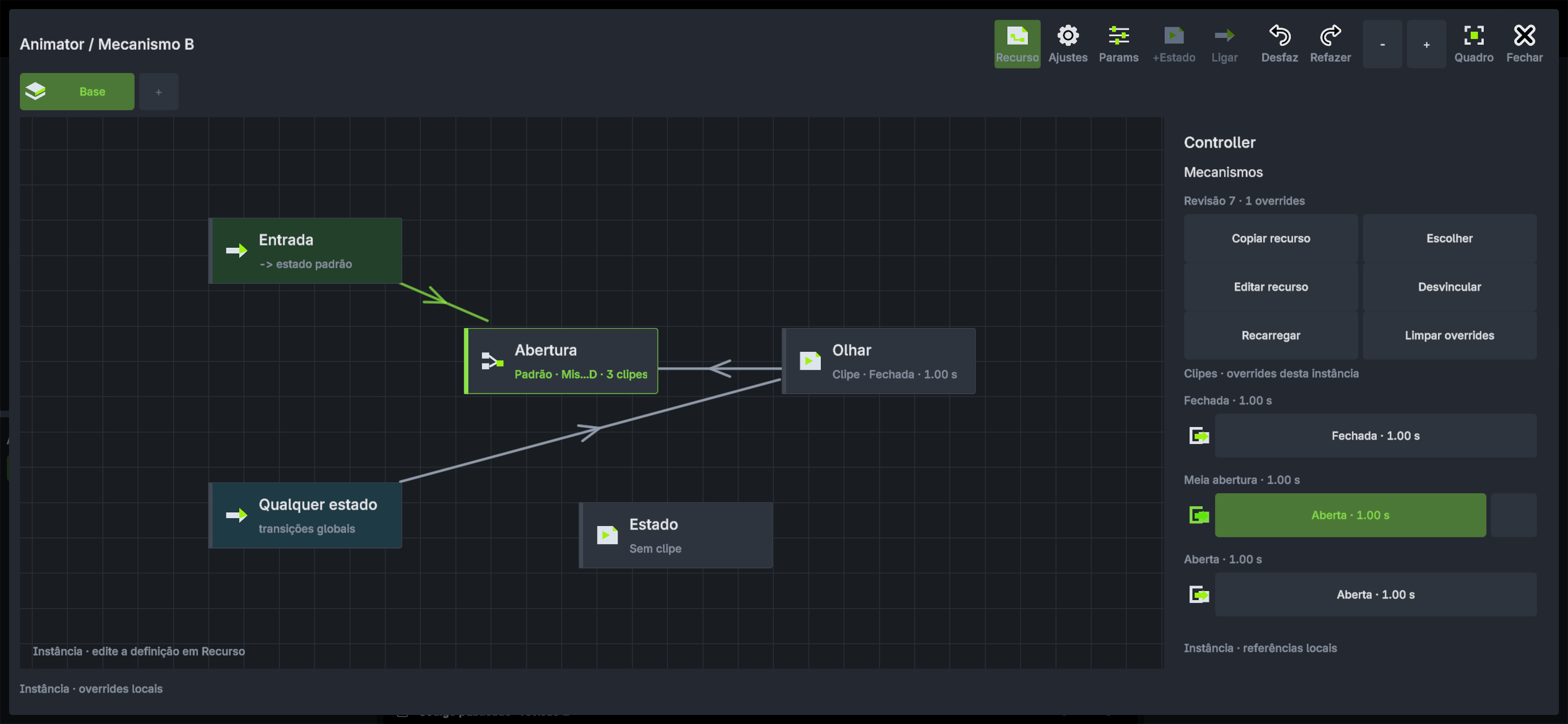 Workspace real no Android: controller compartilhado e override local
