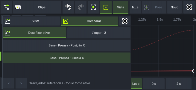 Comparação identificada de posição e escala