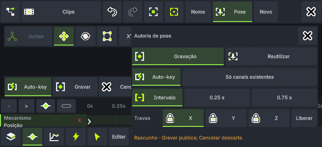 Gravação e política de Auto-key na interface nativa