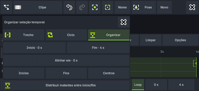 Organização temporal pela superfície contextual
